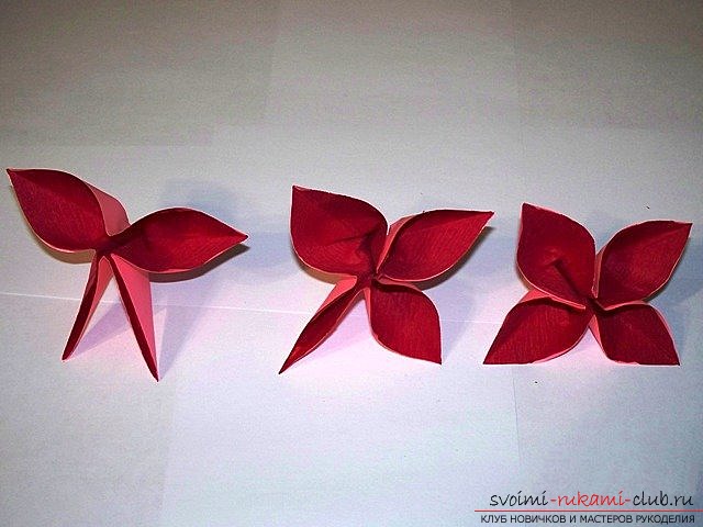 Простой цветок оригами. Фото №11